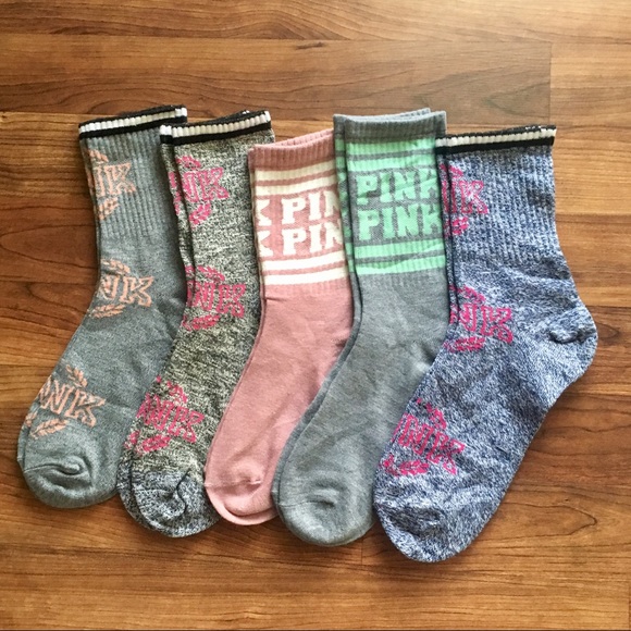 PINK Victoria's Secret Other - Bundle of 5 Pairs ✨ VS PINK Crew Socks